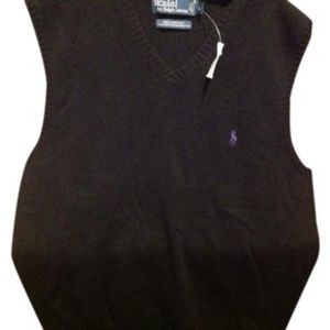 Polo Ralph Lauren Black By Lamb Wool Vest Size: 12 (L) Length: Mid-Length